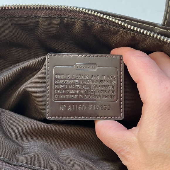 Coach Brown Sig Stripe Tote - Picture 9 of 10